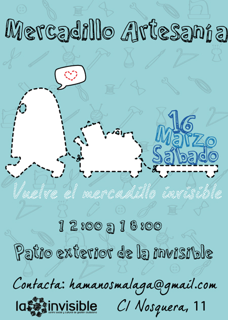 Cartel del II mercadillo artesanal en La Casa Invisible