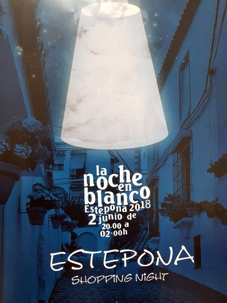 Cartel de la Noche en Blanco en Estepona 2018